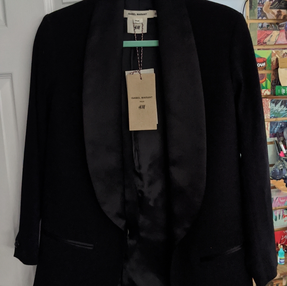 Isabel Marant H&M Black Wool Tuxedo BlazerNWT